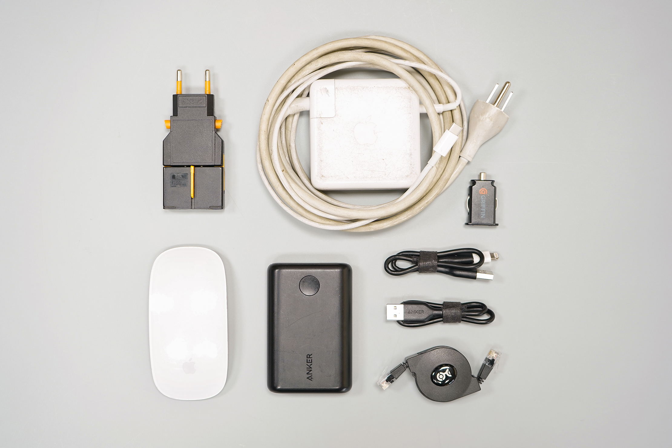 How To Pack a Carry-on Tech Accessories Flat Lay