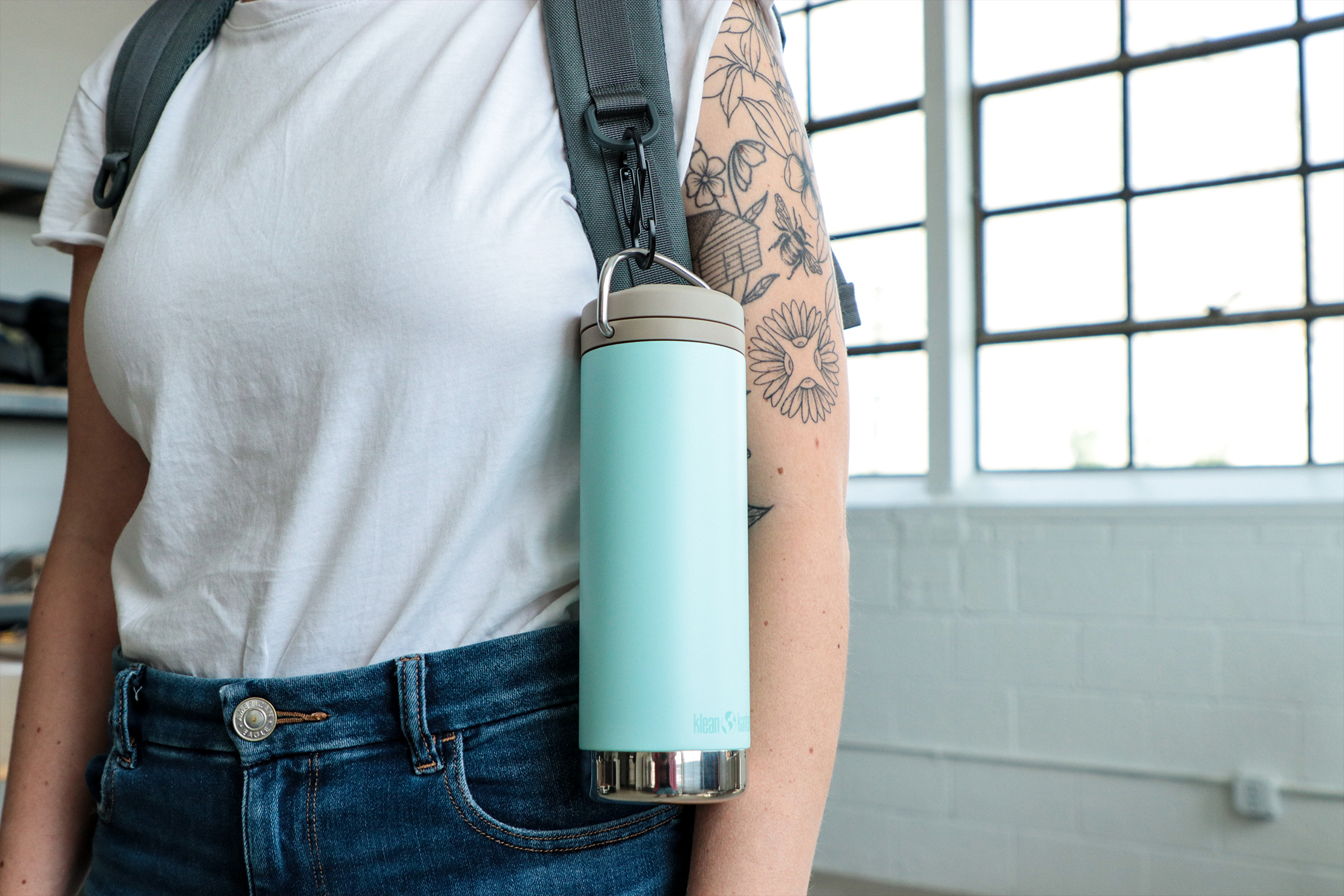 Klean Kanteen 20 oz. TKWide with Twist Cap Blue Tint