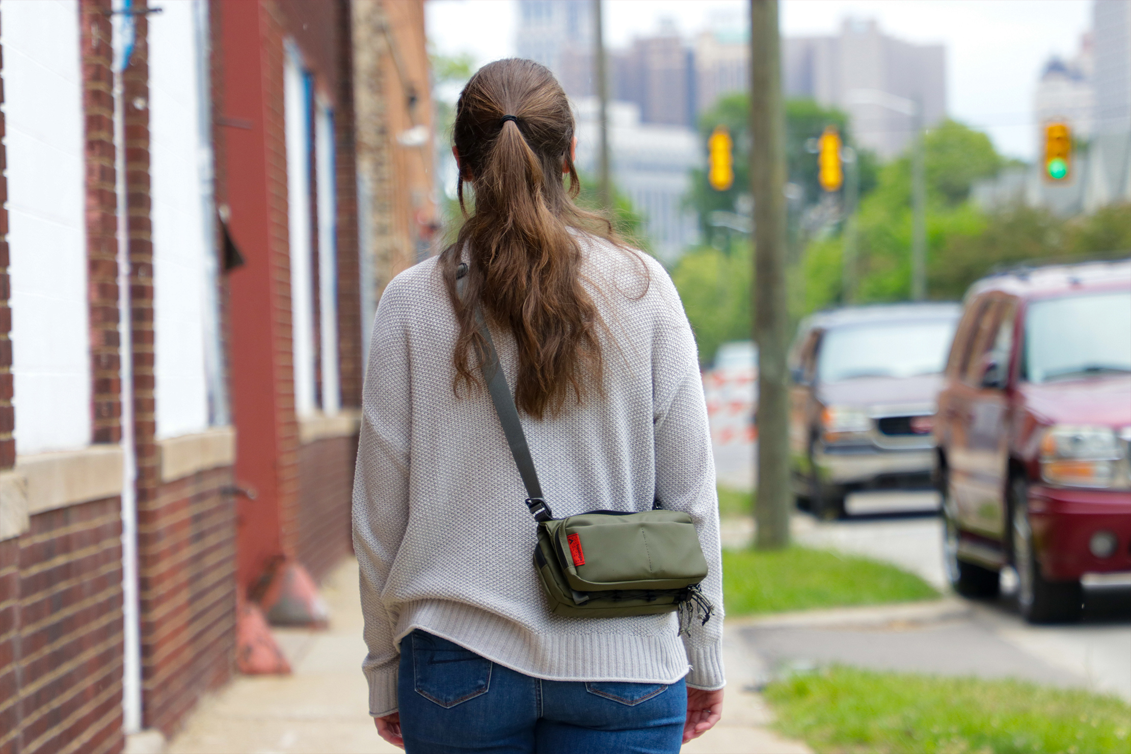 Brick Crossbody Bag Red-Blue