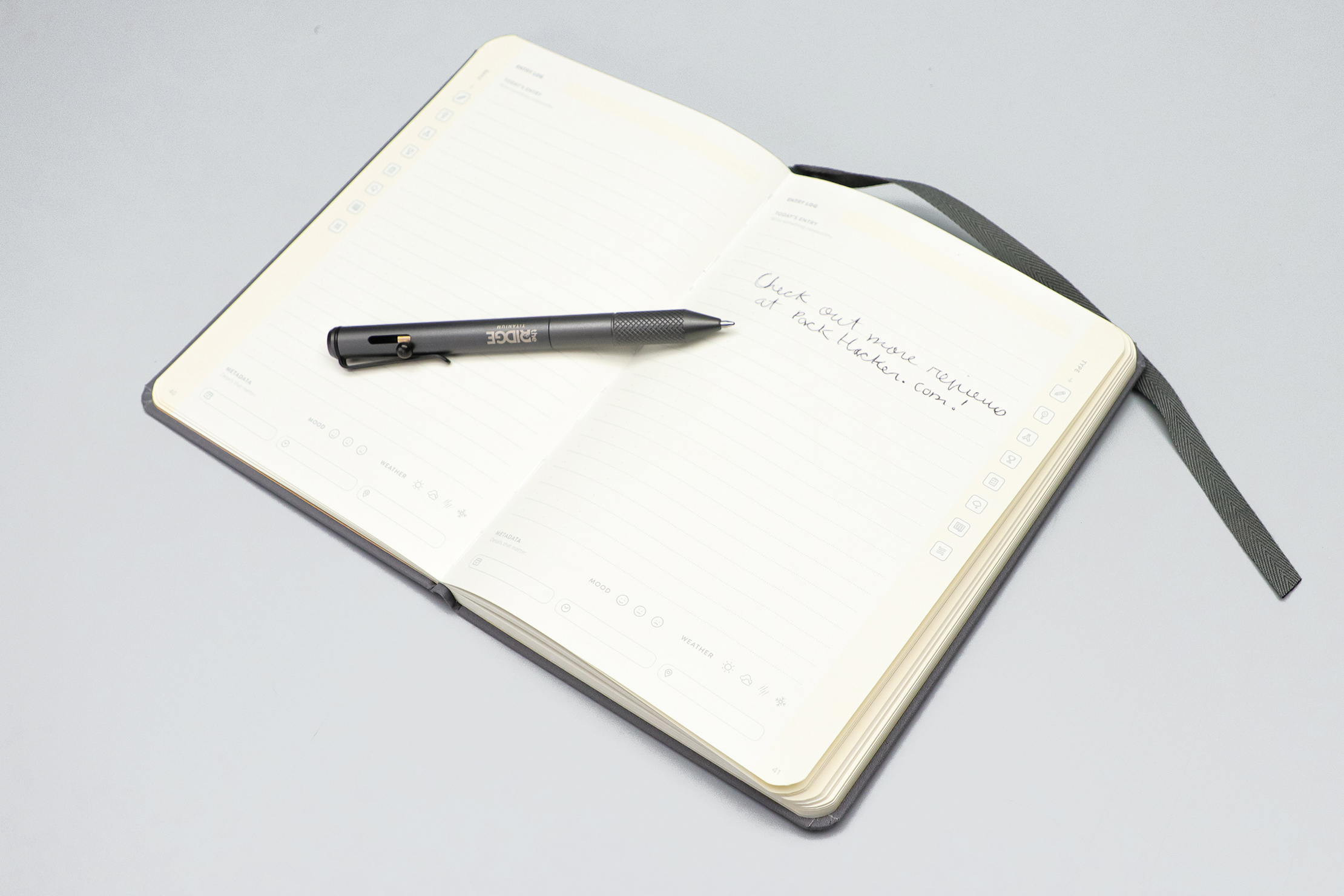 The Ridge Bolt Action Pen on notebook