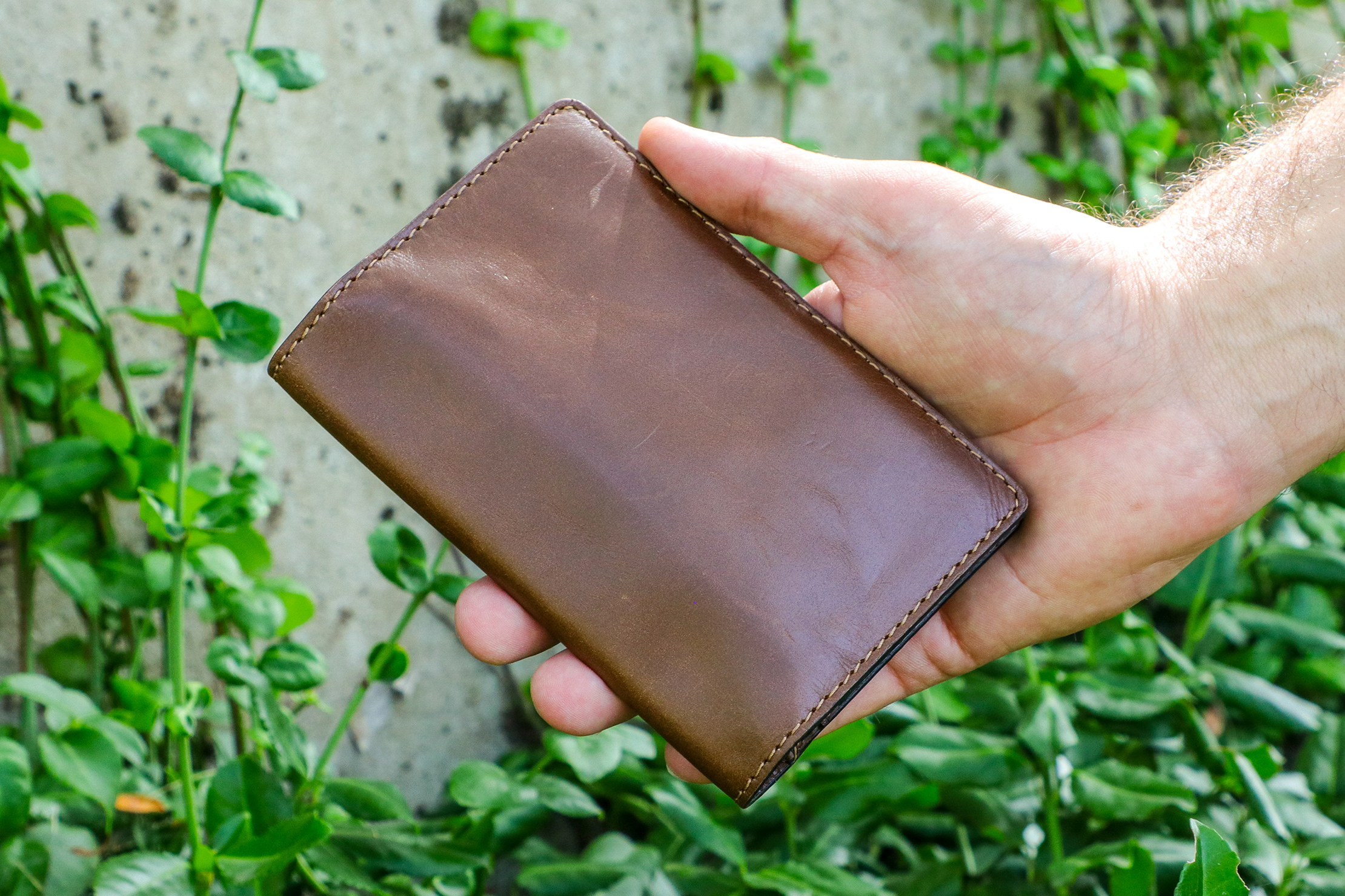 Cognac Leather Modern Passport Holder