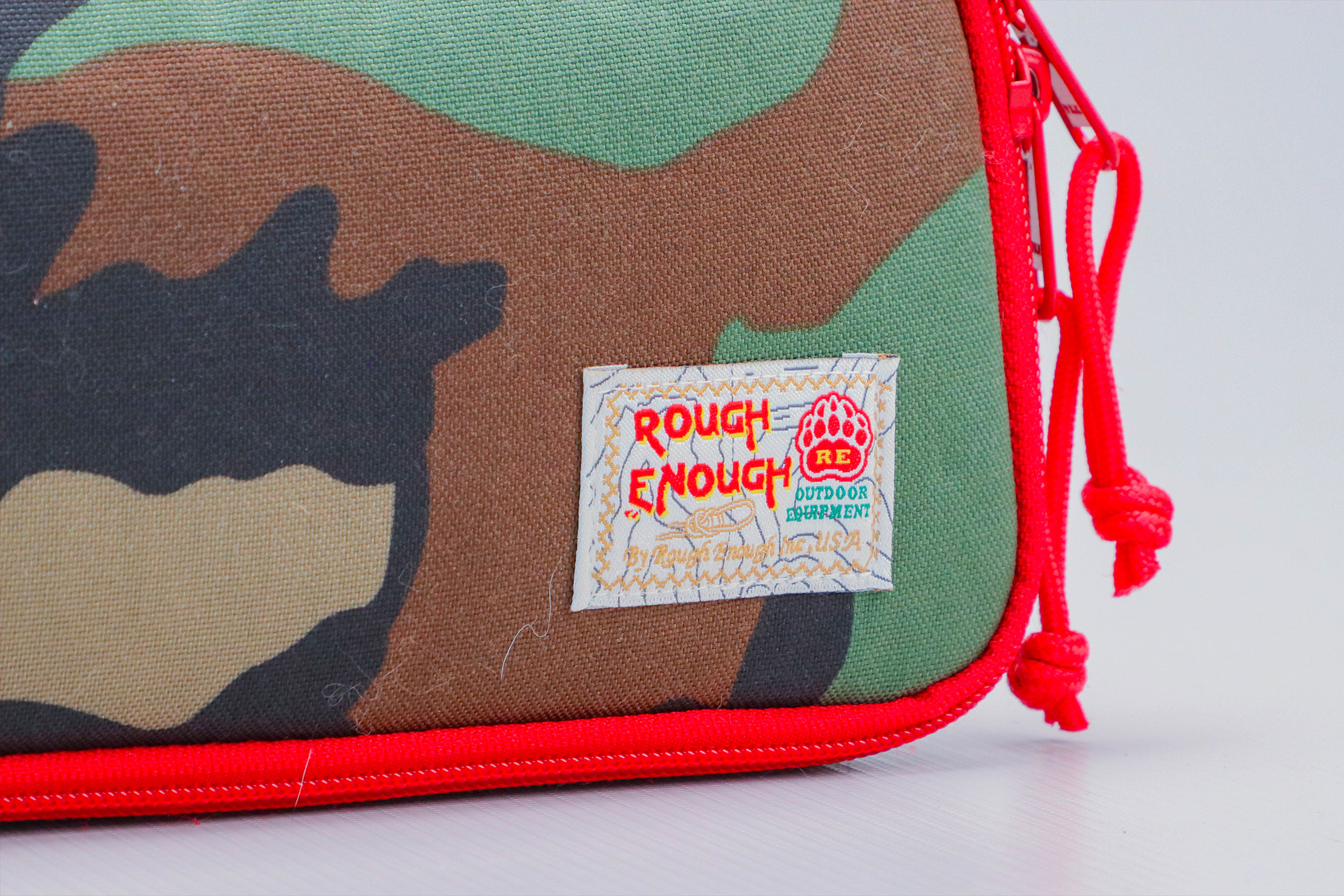 Rough Enough Small Tool Bag Pouch logo and fabric