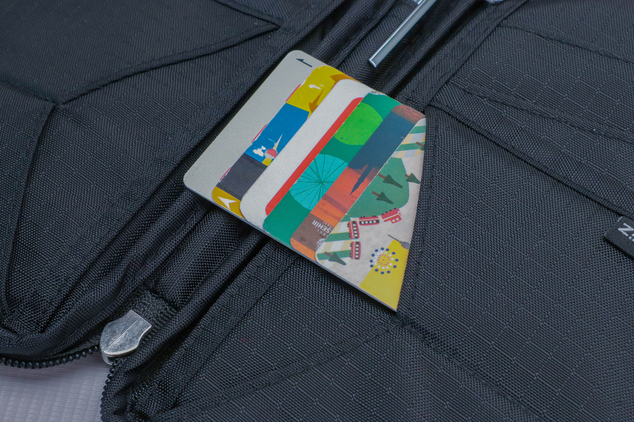 Zero Grid Passport Holder Interior Closeup