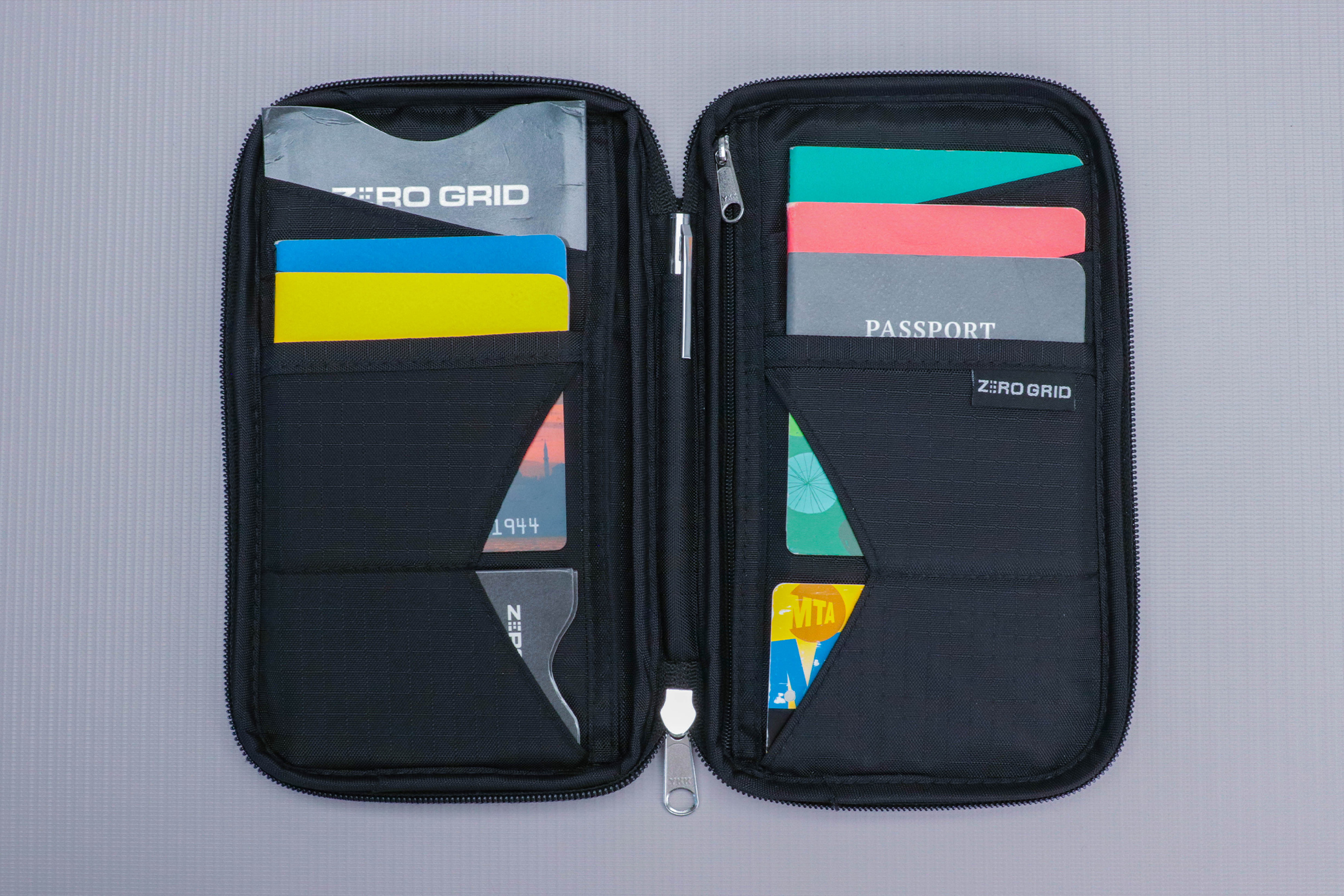 Zero Grid Passport Wallet - Travel Document Holder w/ RFID Blocking