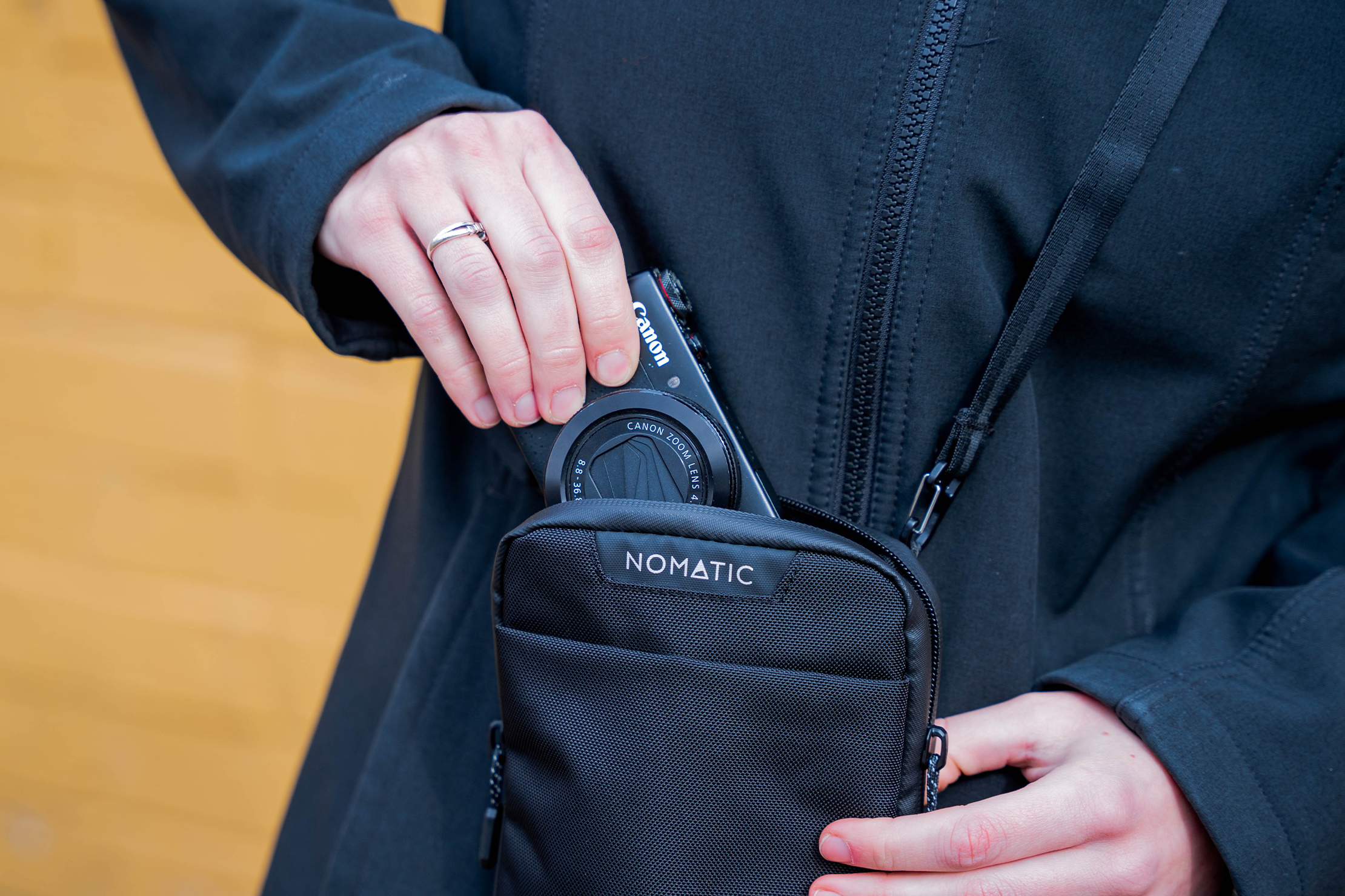 NOMATIC Access Pouch In Use