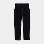Madewell Cotton-Linen Pull-On High-Rise Tapered Pants (Button-Front Edition)