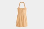 Abercrombie & Fitch Halter Linen-Blend Mini Dress