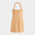 Abercrombie & Fitch Halter Linen-Blend Mini Dress