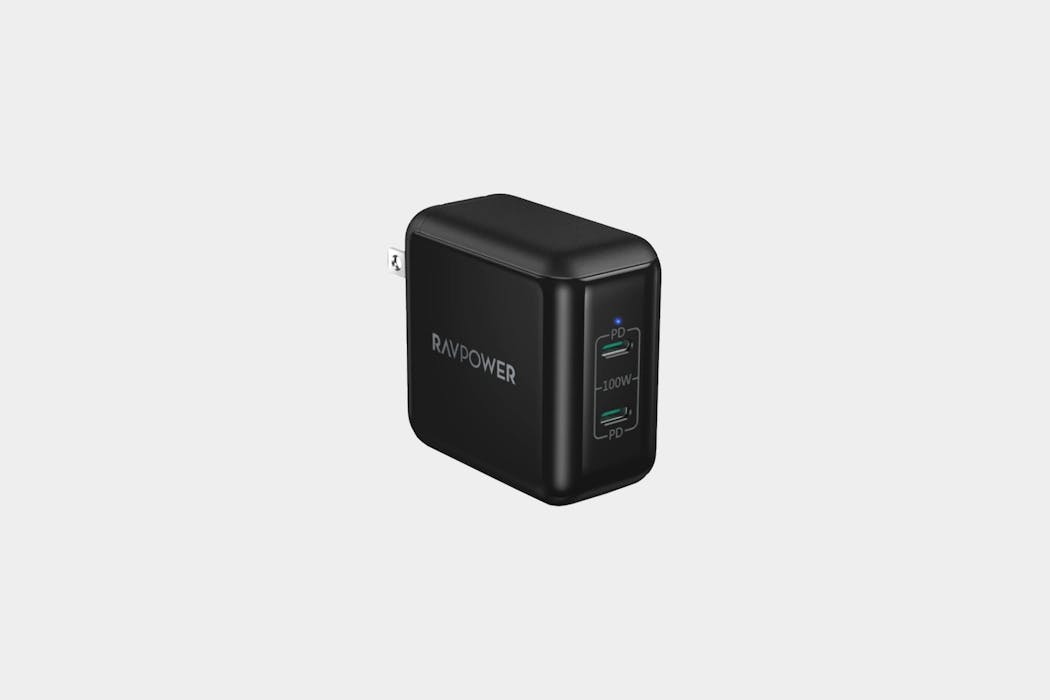 RAVPower Desktop Charger,65W 4-Port PD & USB C Fast Charging GaN Tech, Black
