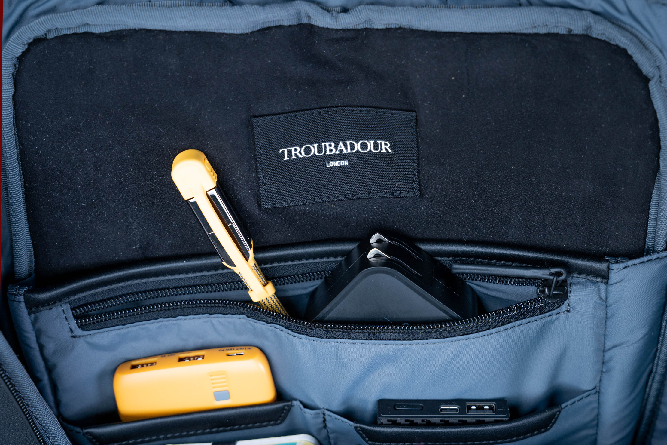 Troubadour Goods Pioneer Backpack Interior Organization Stuffed