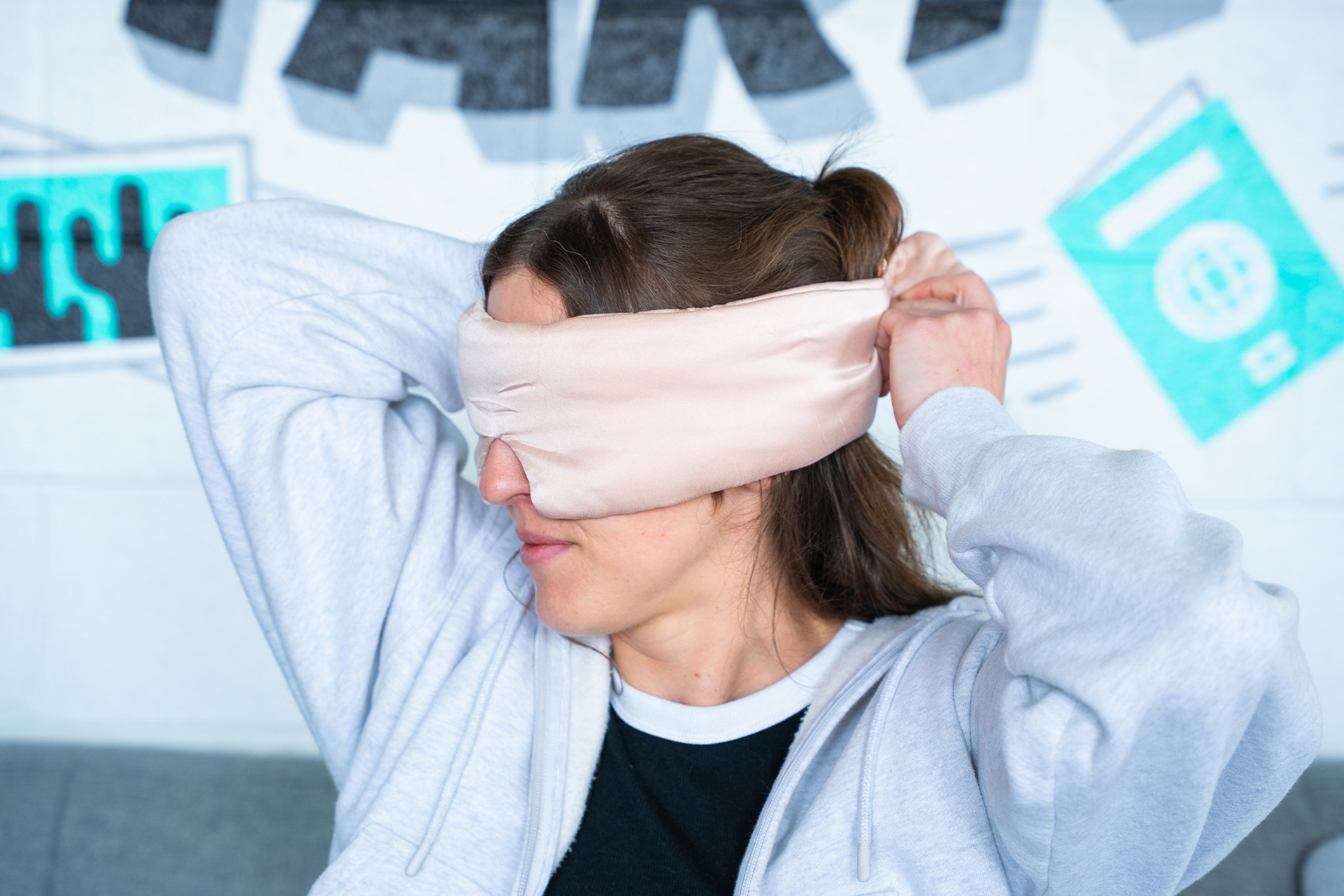 Best Sleep Mask for Travel Baloo Living Sleep Stone Mask In Use