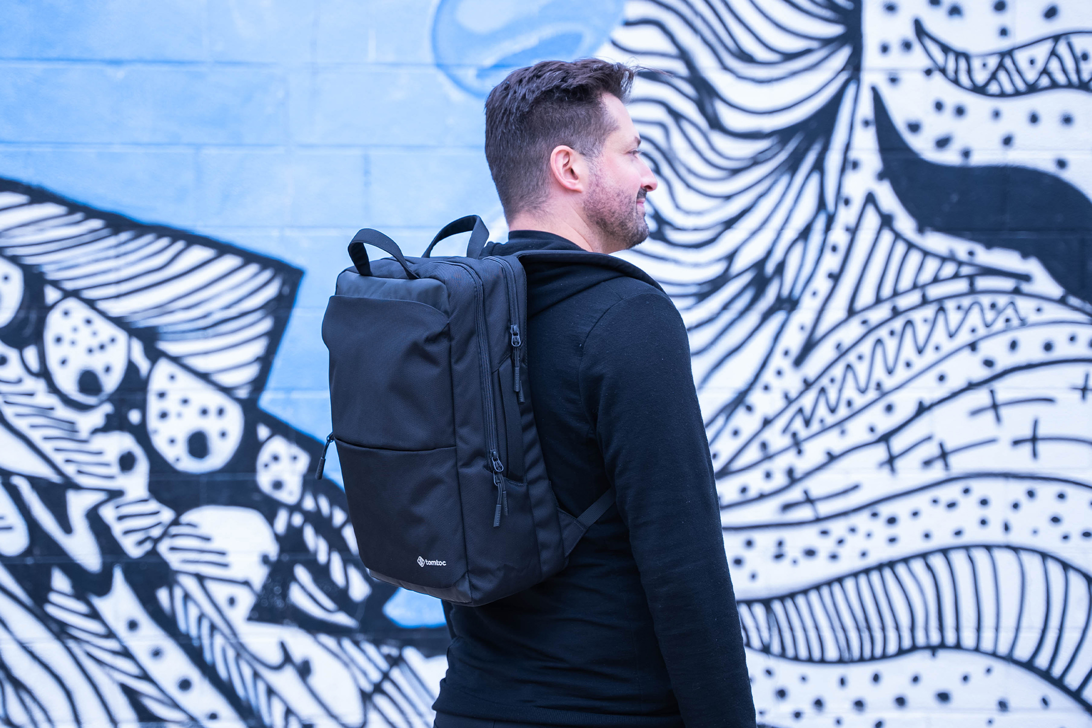 tomtoc Navigator-H71 Laptop Backpack Side 2