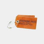 Boarding Pass NYC A Pair of Custom Brown Leather Luggage Tags