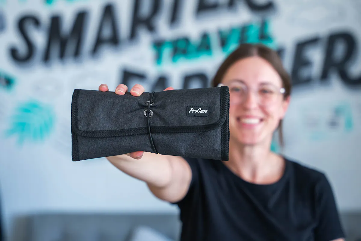 BAGSMART Travel Electronics Organizer - Cable Management Case For Chargers, Cables, Power Banks | Double Layer Tech Pouch, Black