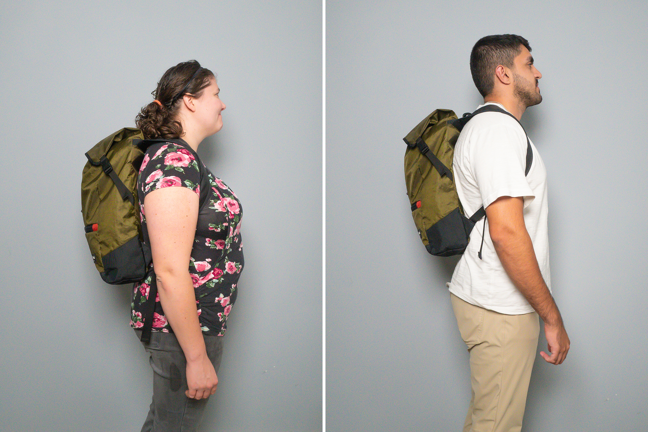 Flowfold Commuter Center Zip Backpack Side By Side