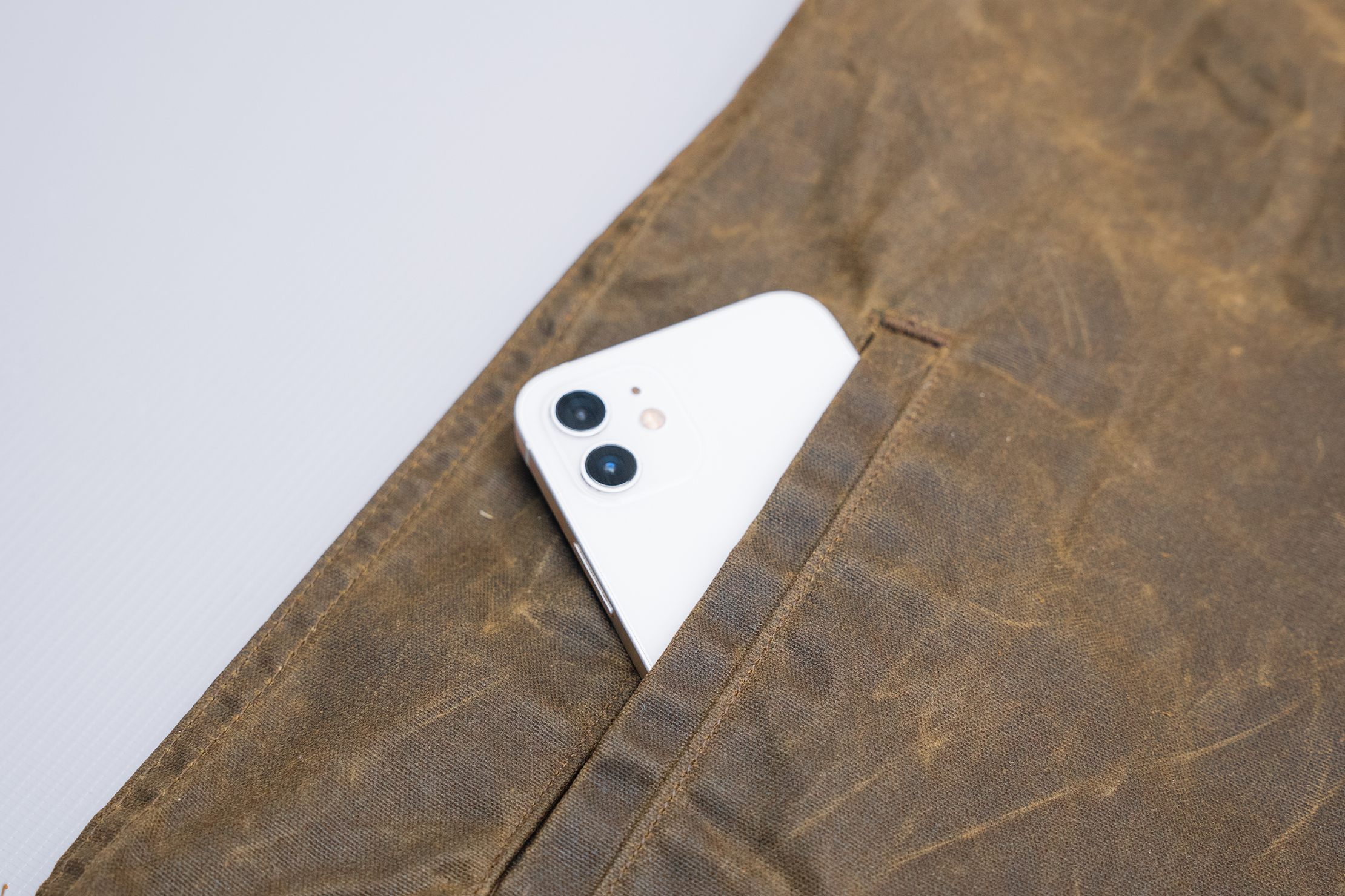Flint and Tinder Flannel-lined Waxed Trucker Jacket Cellphone