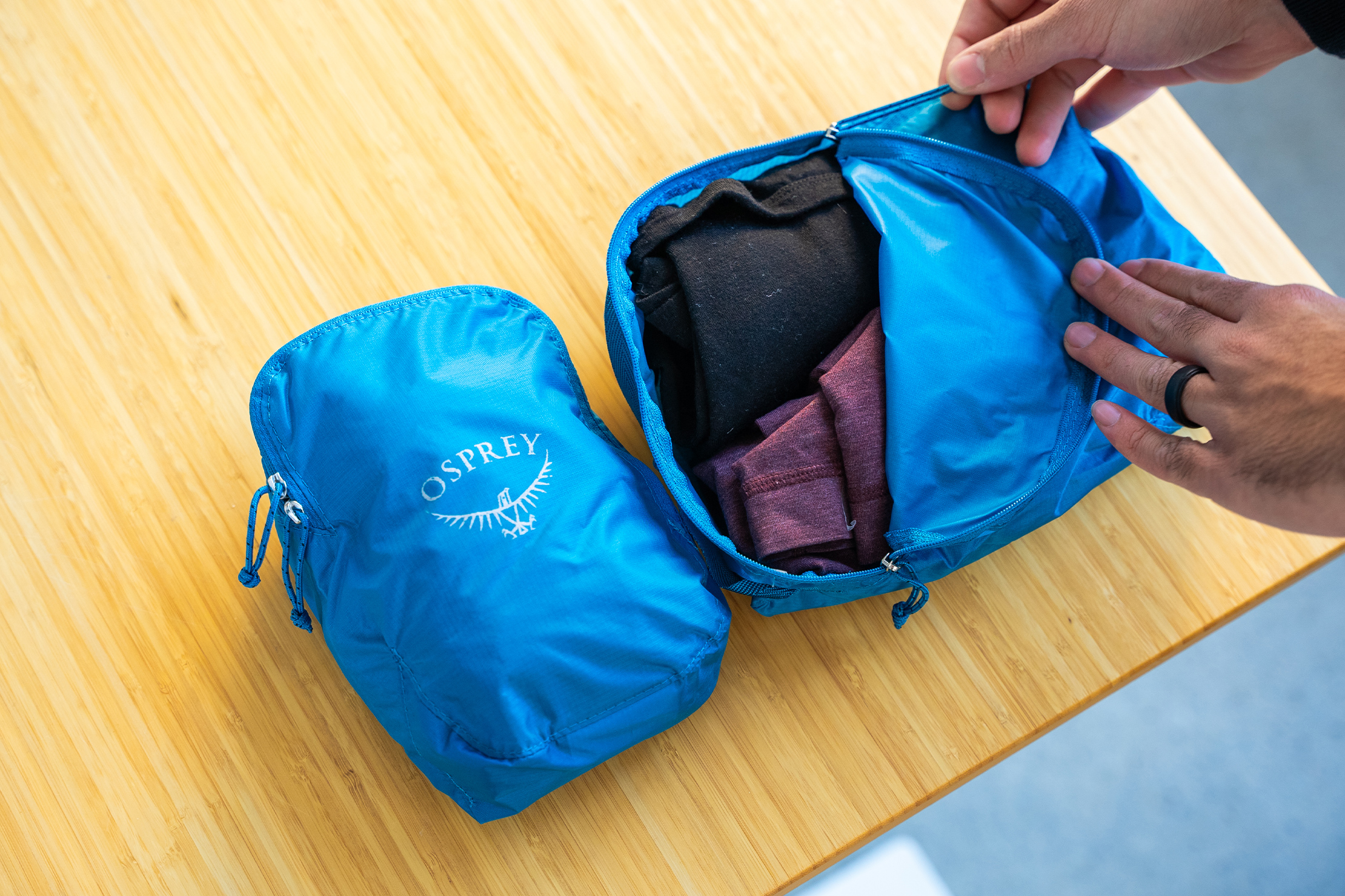 Osprey Ultralight Packing Cube Set in Use