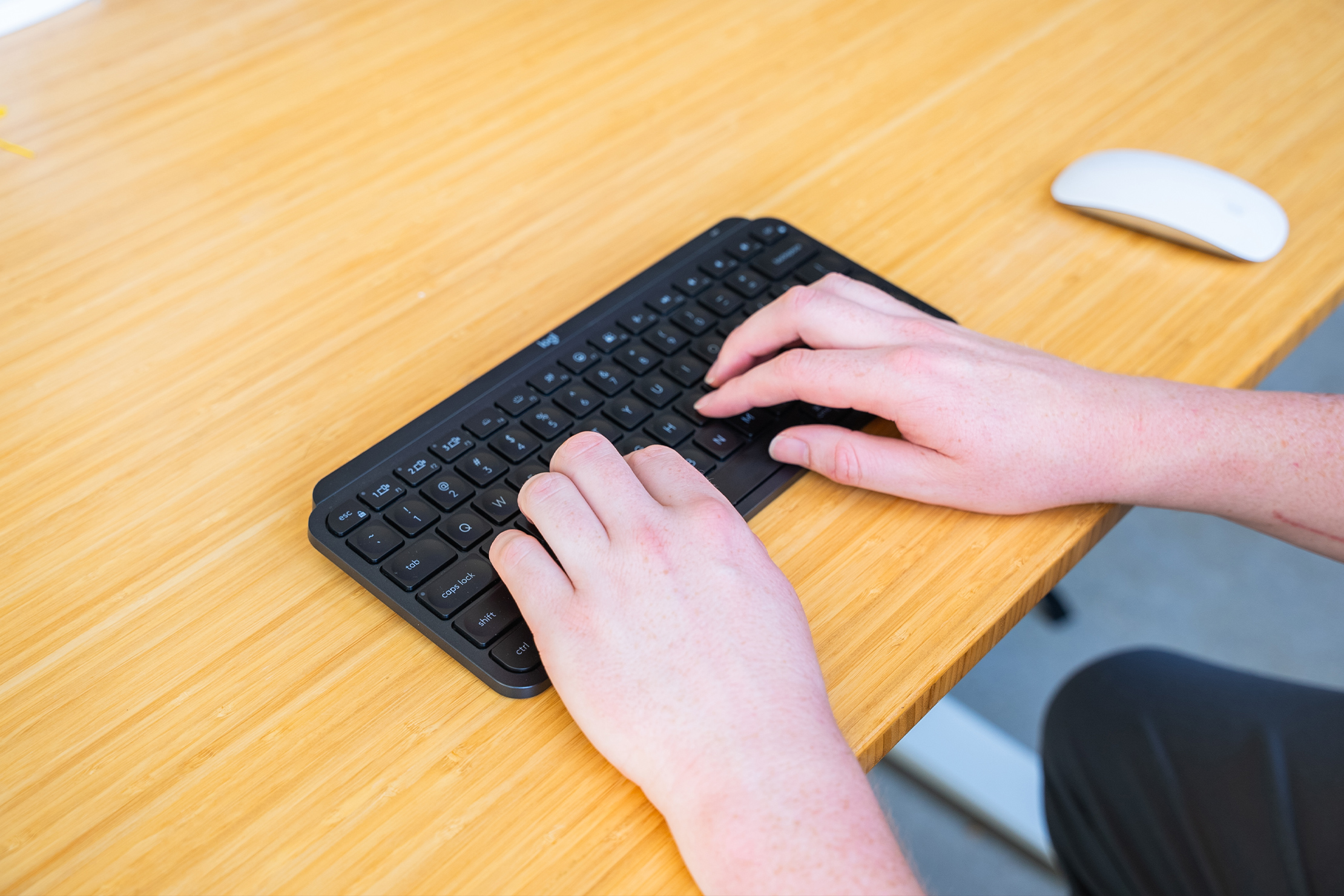 Logitech MX Keys Mini Wireless Keyboard In Use