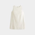Abercrombie & Fitch High-Neck Linen-Blend Mini Dress
