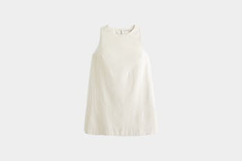 Abercrombie & Fitch High-Neck Linen-Blend Mini Dress