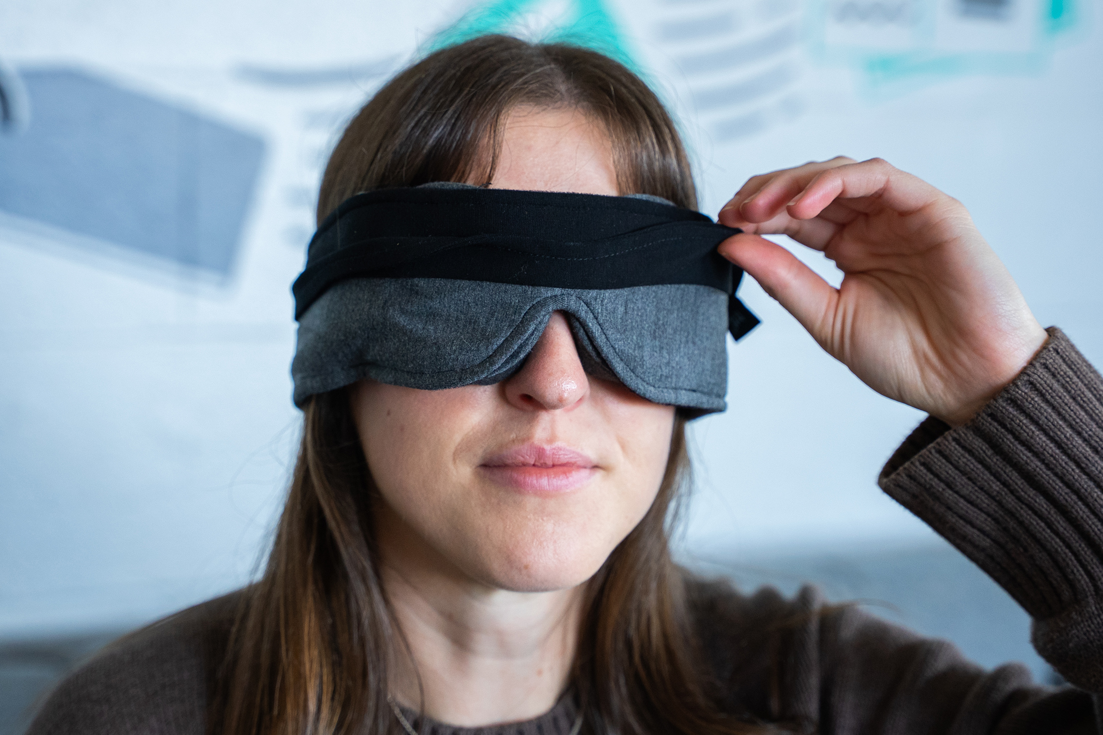 Trtl Glimpse Sleep Mask In Use 2
