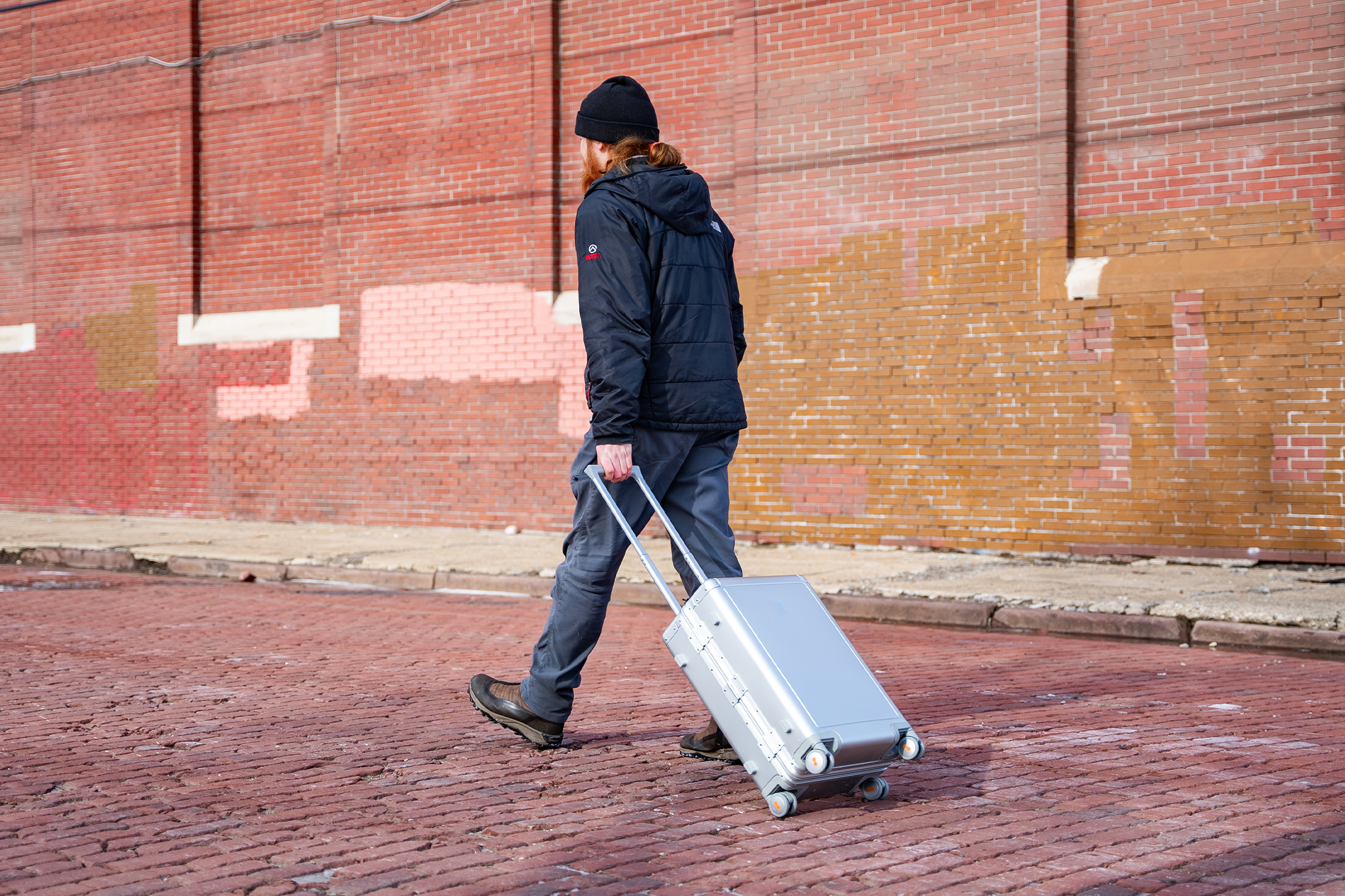 LEVEL8 Gibraltar Aluminum Carry-On Luggage In Use