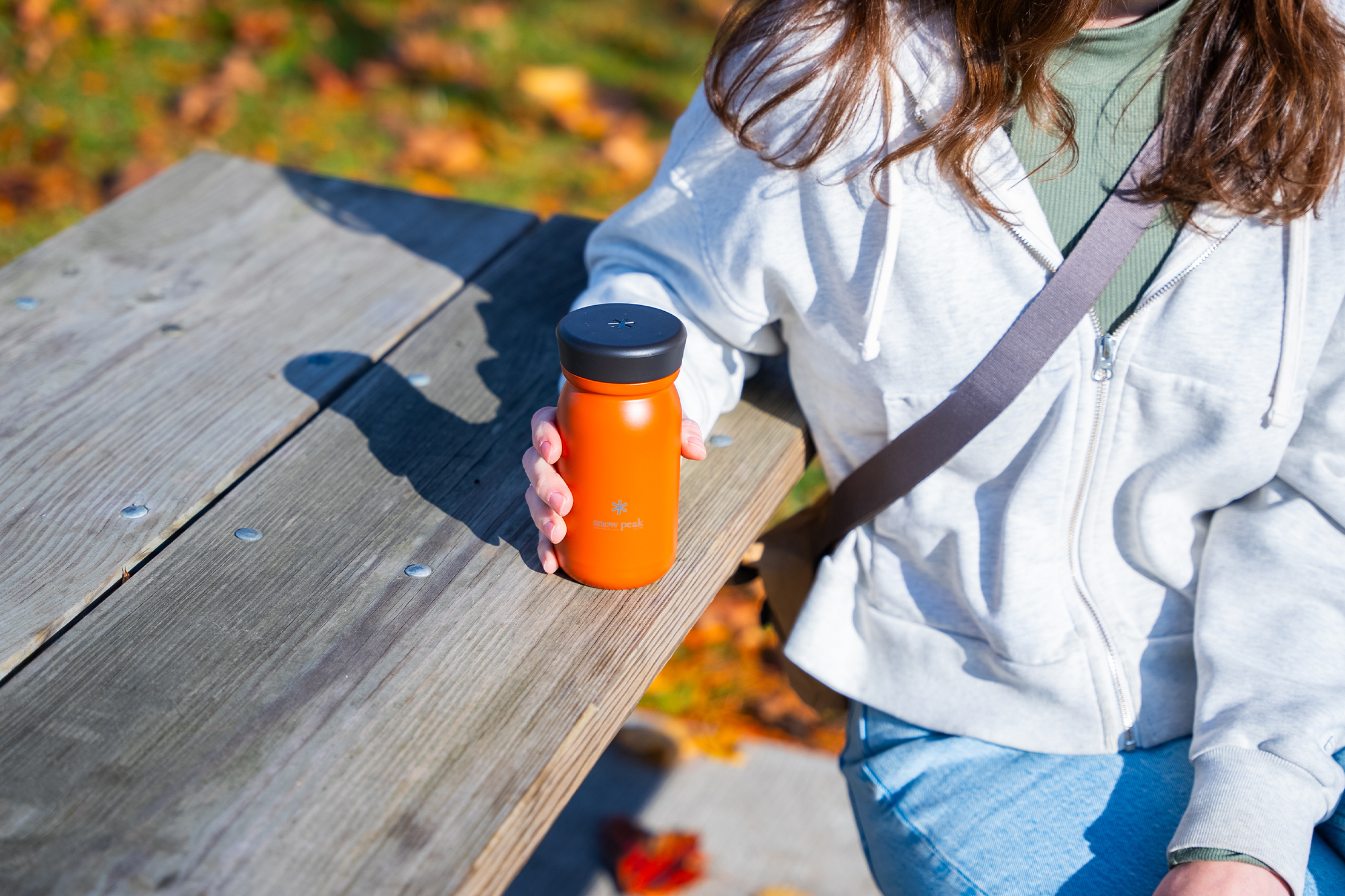 Snow Peak Milk Bottle 350 ml In Use