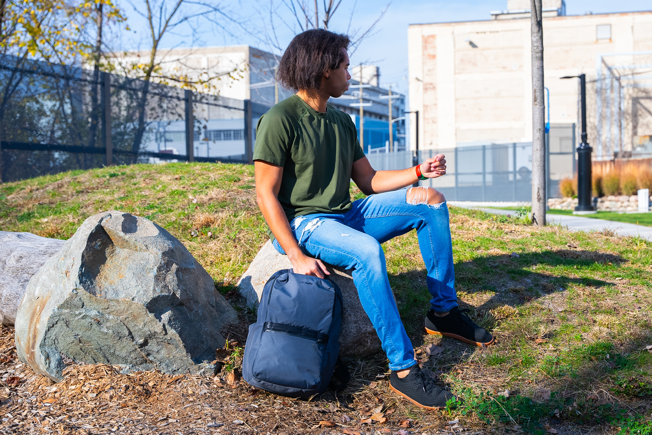 Pacsafe X Anti-Theft 25L Backpack In-Use