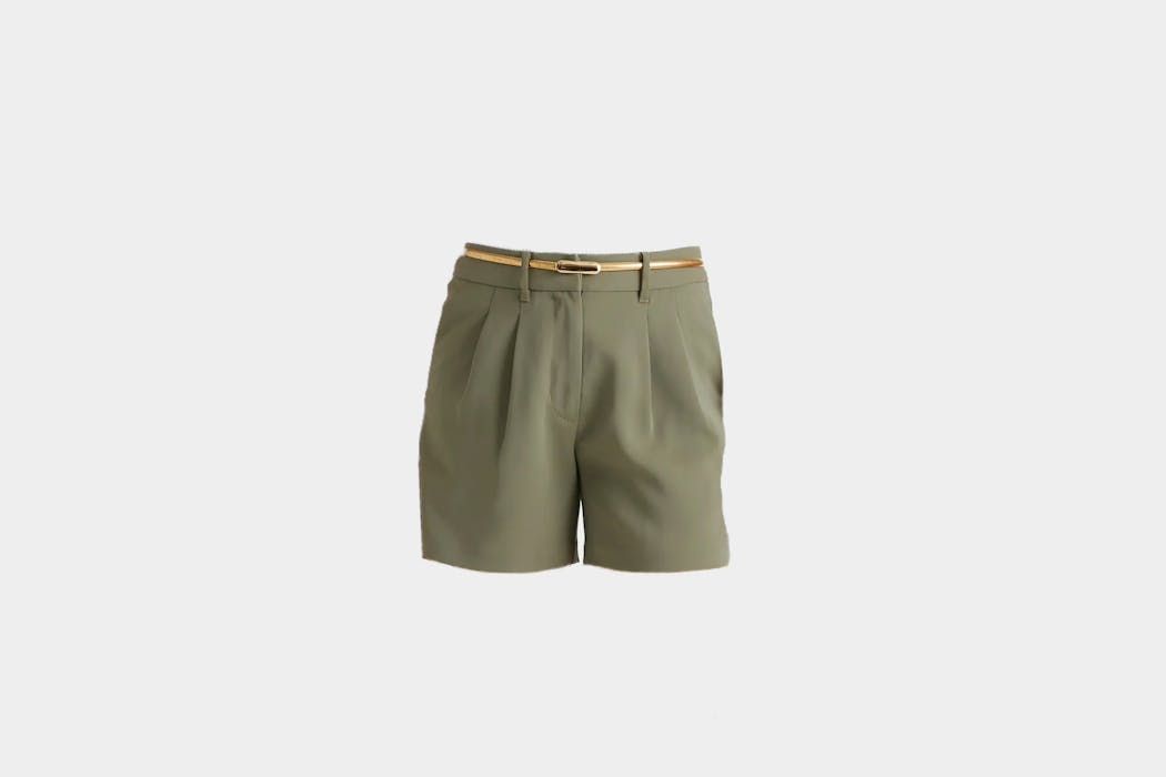 Quince Stretch Crepe Pleated Shorts