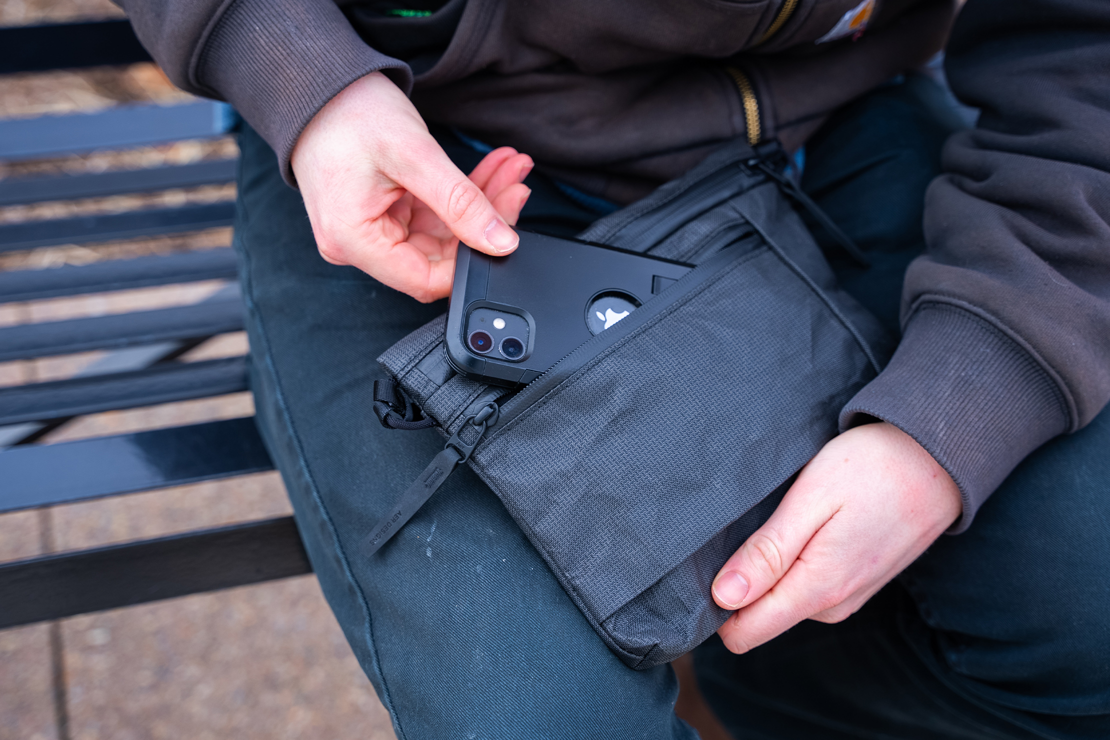 Aer Simple Pouch In Use