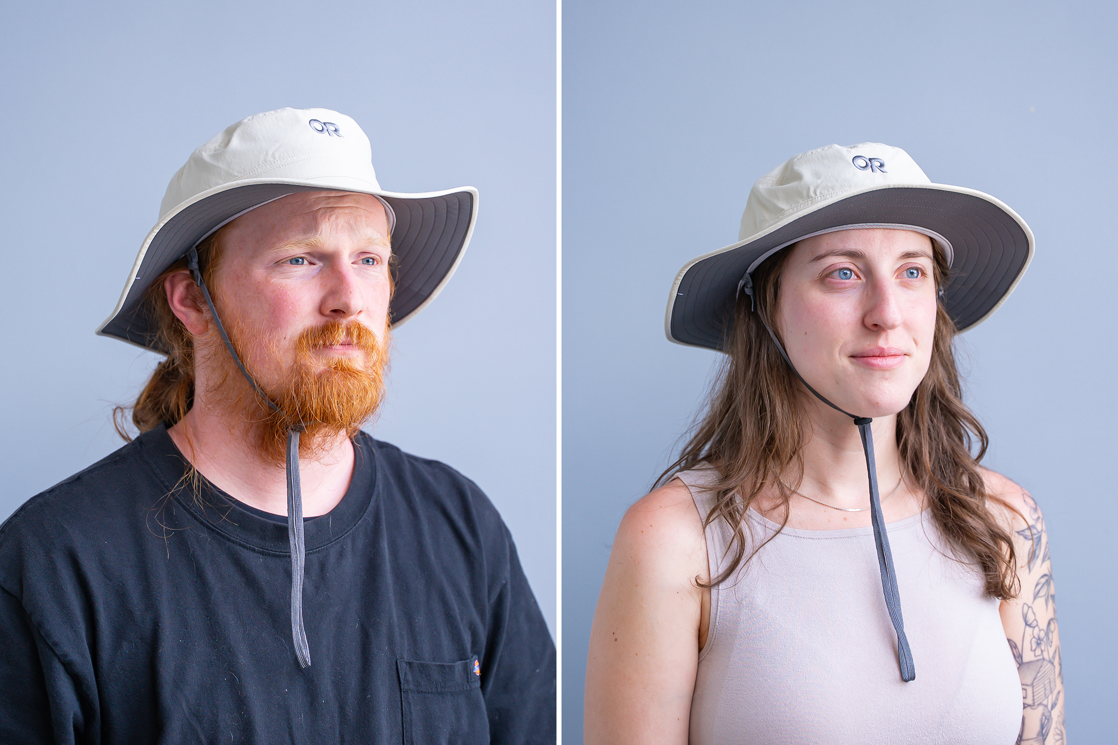 Outdoor Research Helios Sun Hat on a masculine and feminine head size