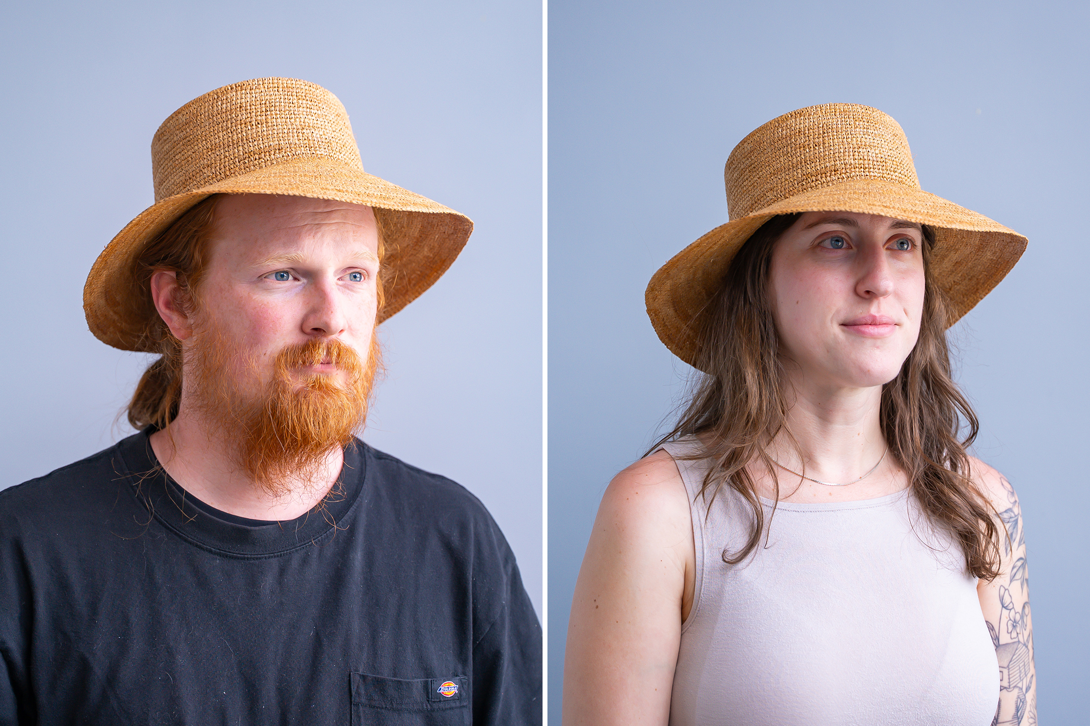 J.Crew Wide-brim Raffia Bucket Hat on a masculine and feminine head size