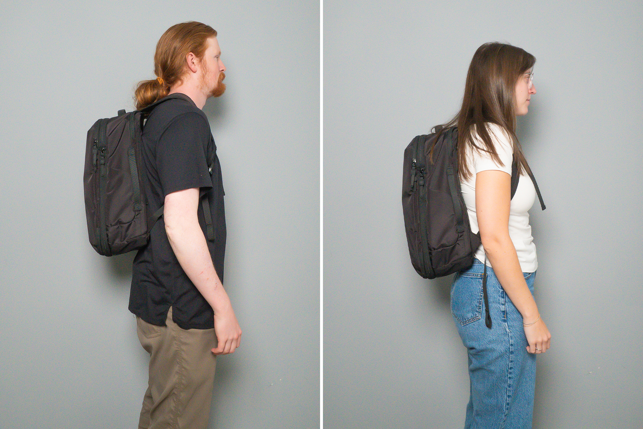 Almond Oak トラベルバックパック 25L+5L 黒 Almond Oak: 25L + 5L Expandable Travel Backpack