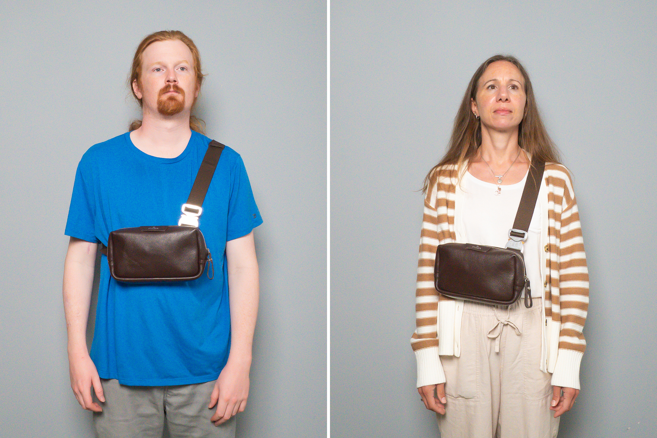 Harber London Leather Crossbody Bag Side by Side