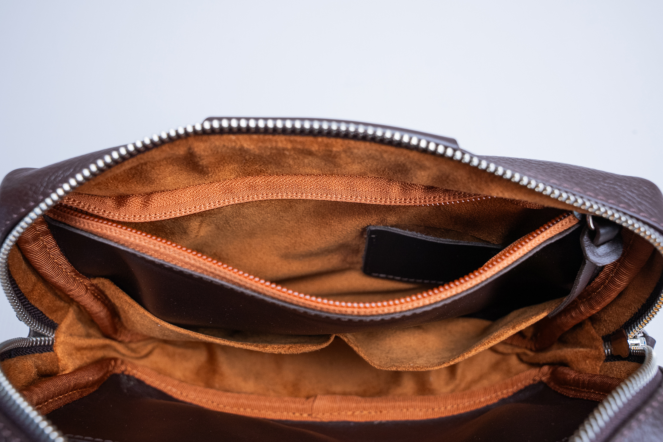 Harber London Leather Crossbody Bag Zippered Pocket