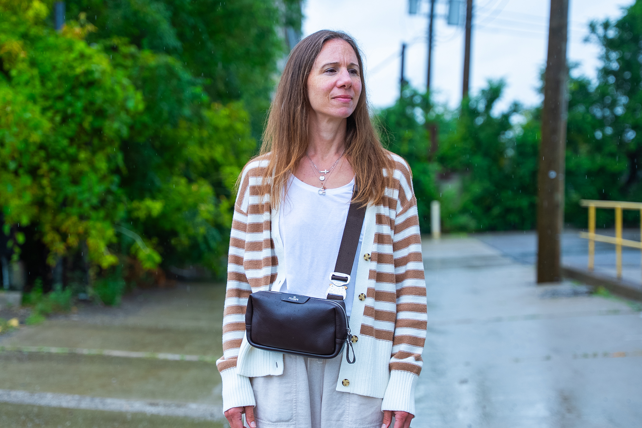 Harber London Leather Crossbody Bag Front