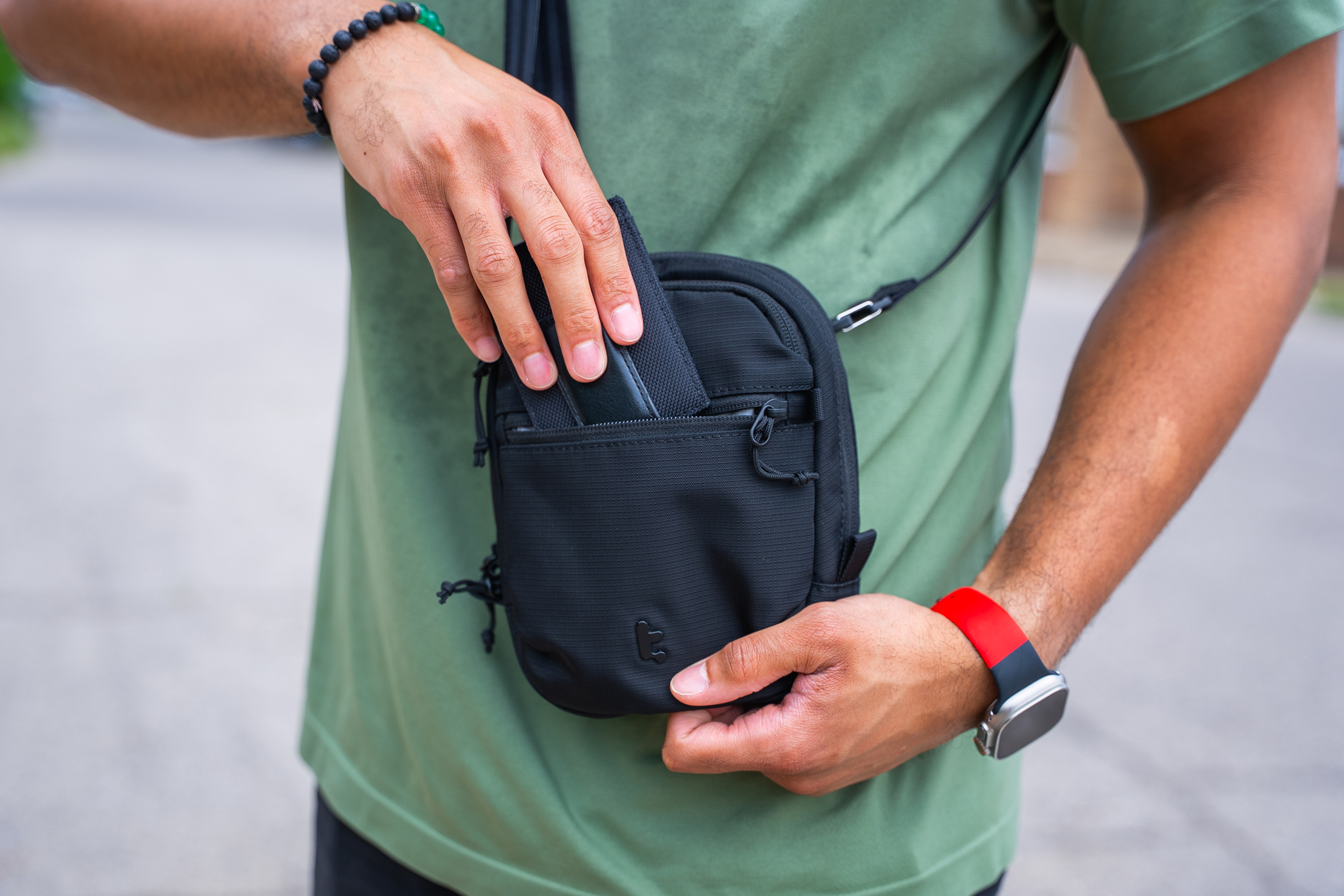 tomtoc Aviator-T37 Travel Crossbody Bag In-Use