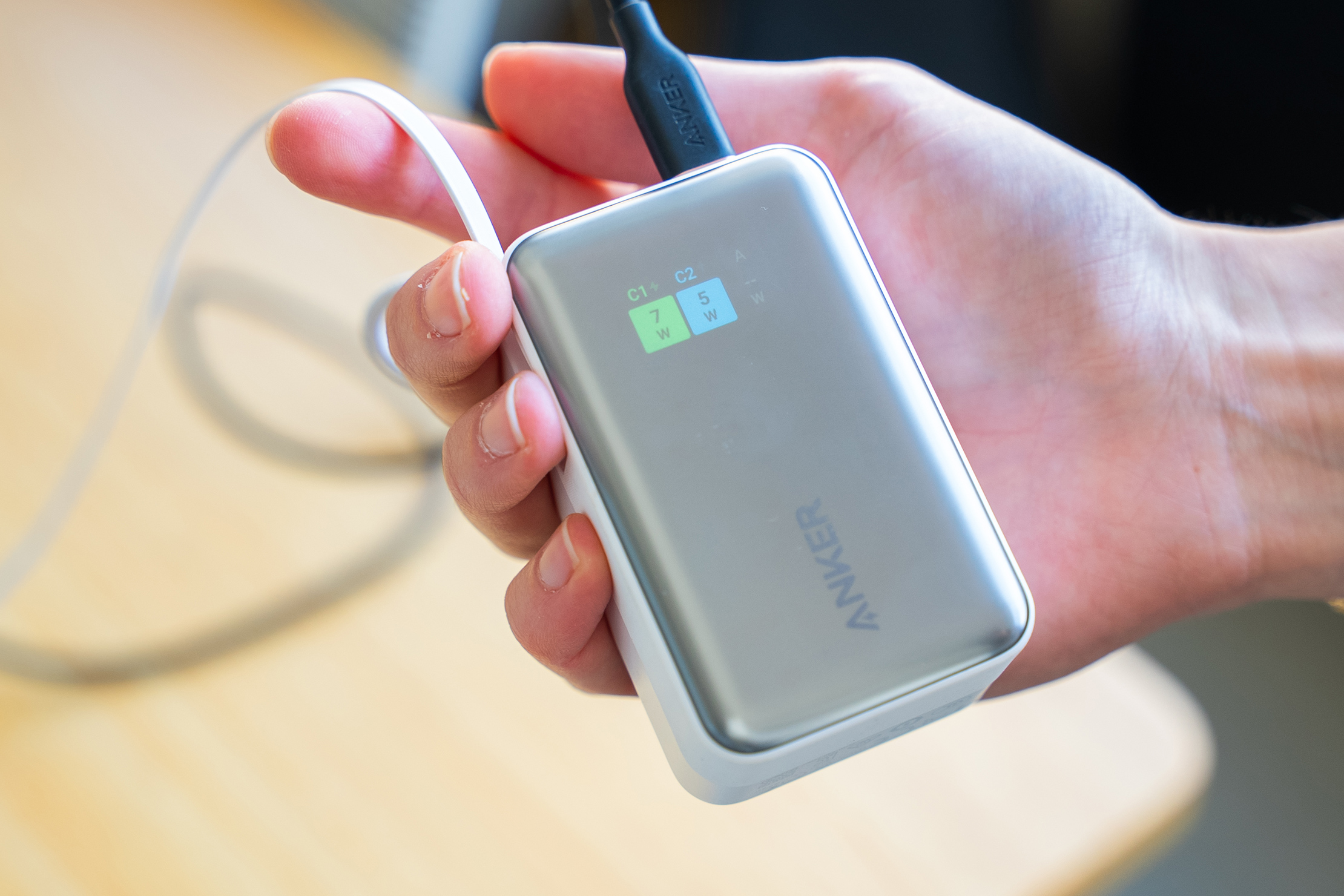 Anker Nano Power Bank (10K, 45W, Built-In Retractable USB-C Cable) W Indicator