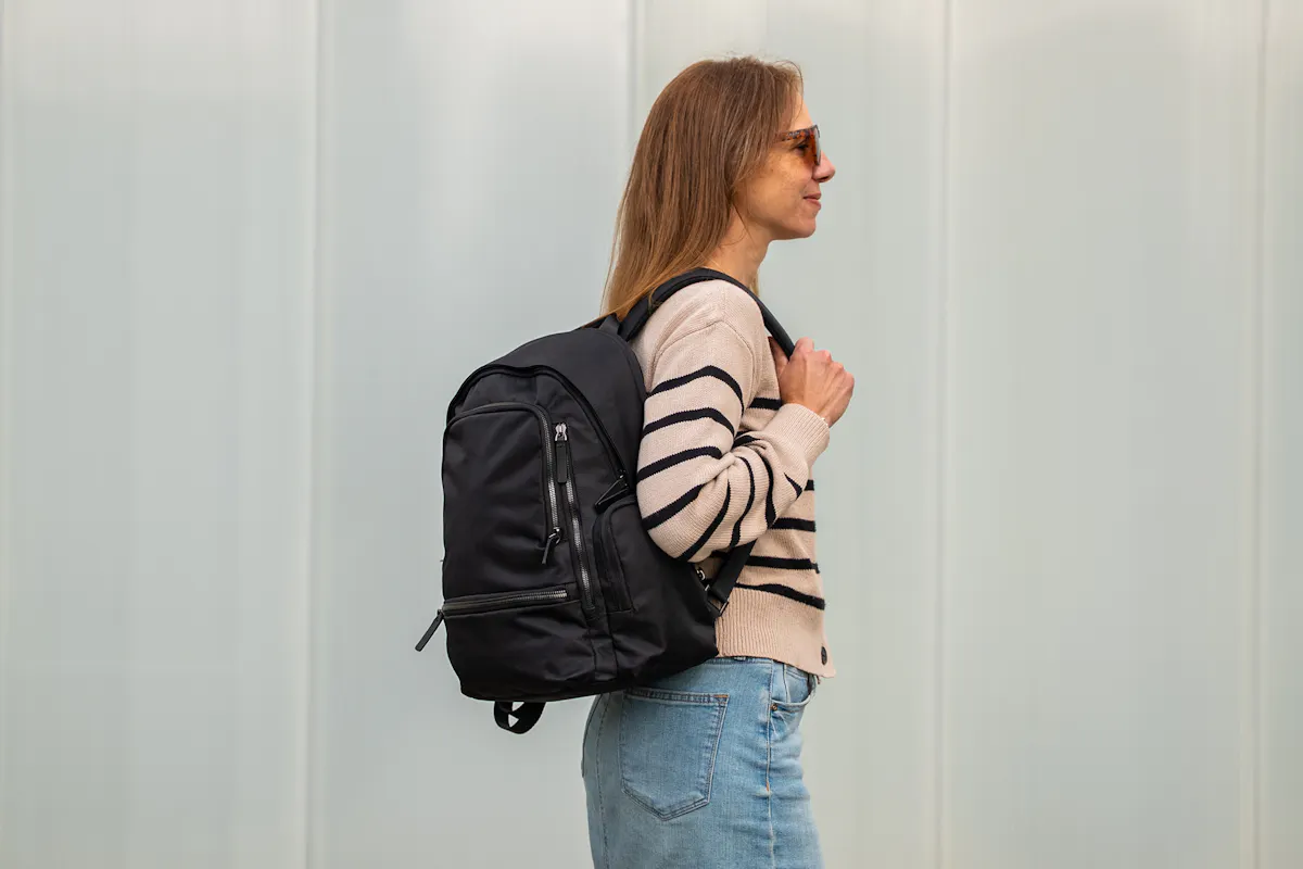 Quince Voyage Nylon Commuter Backpack Side