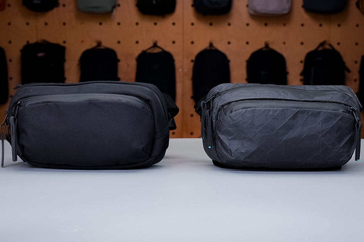 Pack Hacker x Aer Ultra Sling original version compared to final version