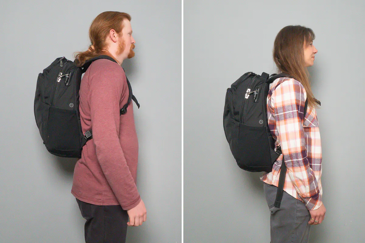Pacsafe EXP 28L Anti-Theft Backpack Side by Side