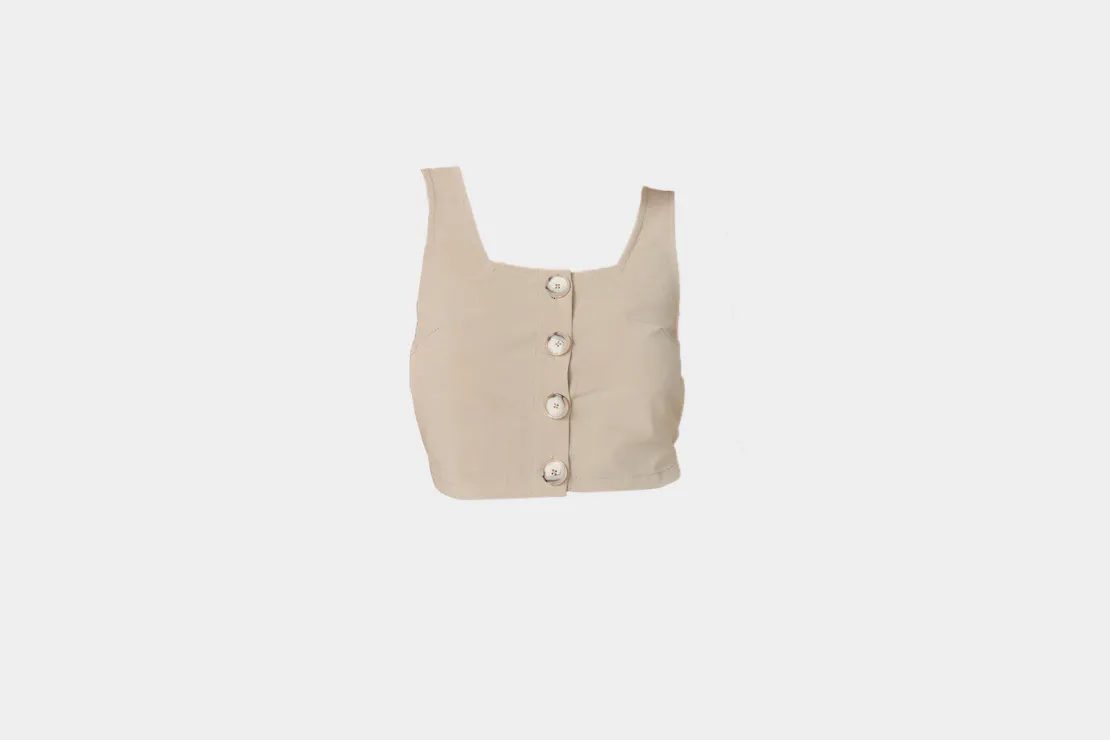 wayre Square Neck Button Front Tank