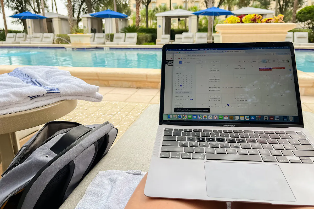 WaterField Designs Trigo Laptop Backpack By the Pool
