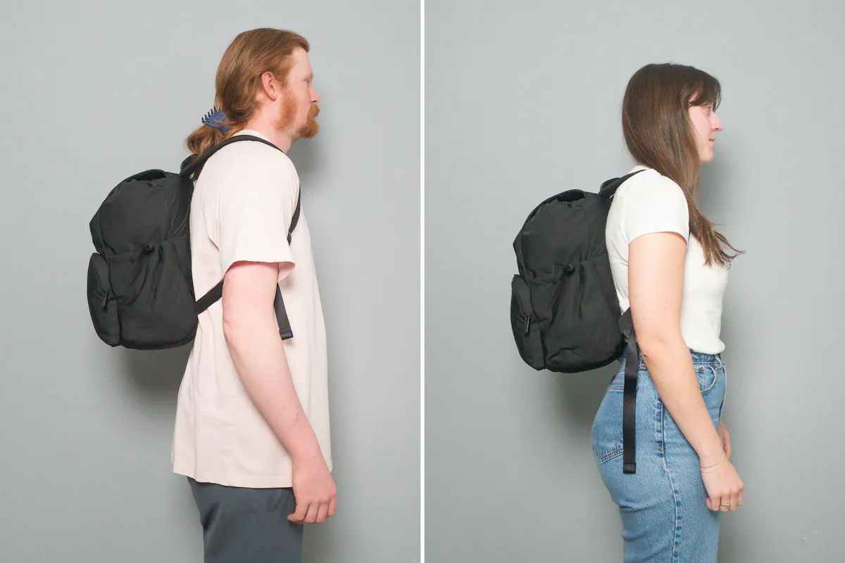 Away Featherlight Cargo Backpack Side By Side