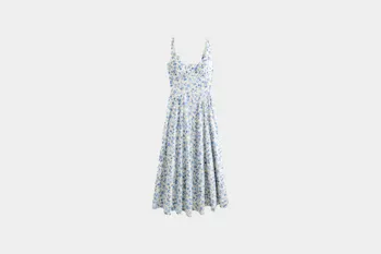 Abercrombie & Fitch 100% Cotton A&F Bra-Free Dylan Midi Dress