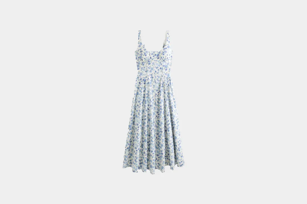 Abercrombie & Fitch 100% Cotton A&F Bra-Free Dylan Midi Dress