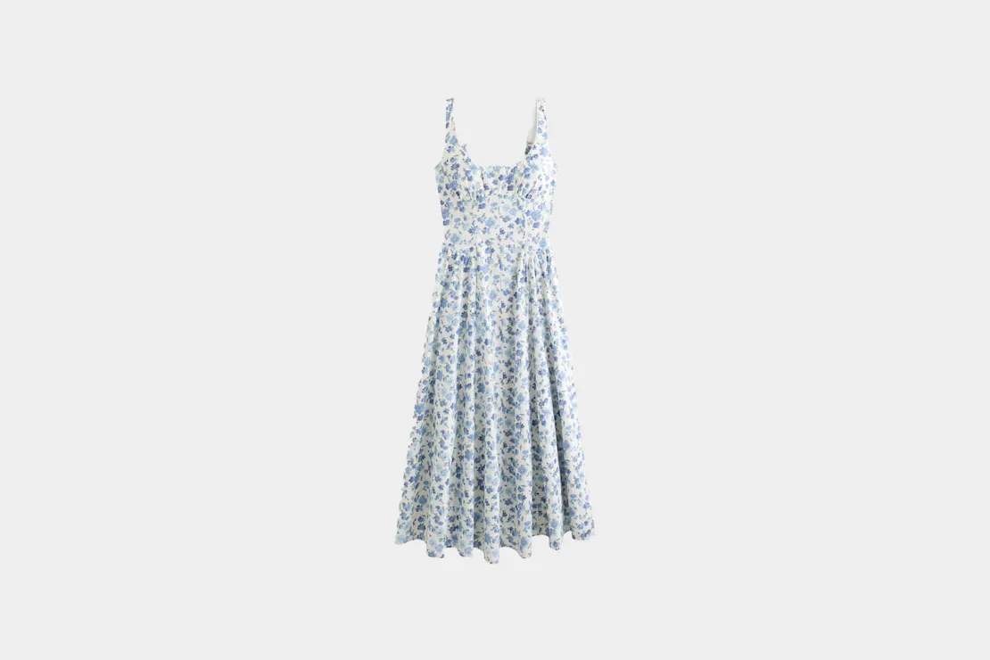 Abercrombie & Fitch 100% Cotton A&F Bra-Free Dylan Midi Dress
