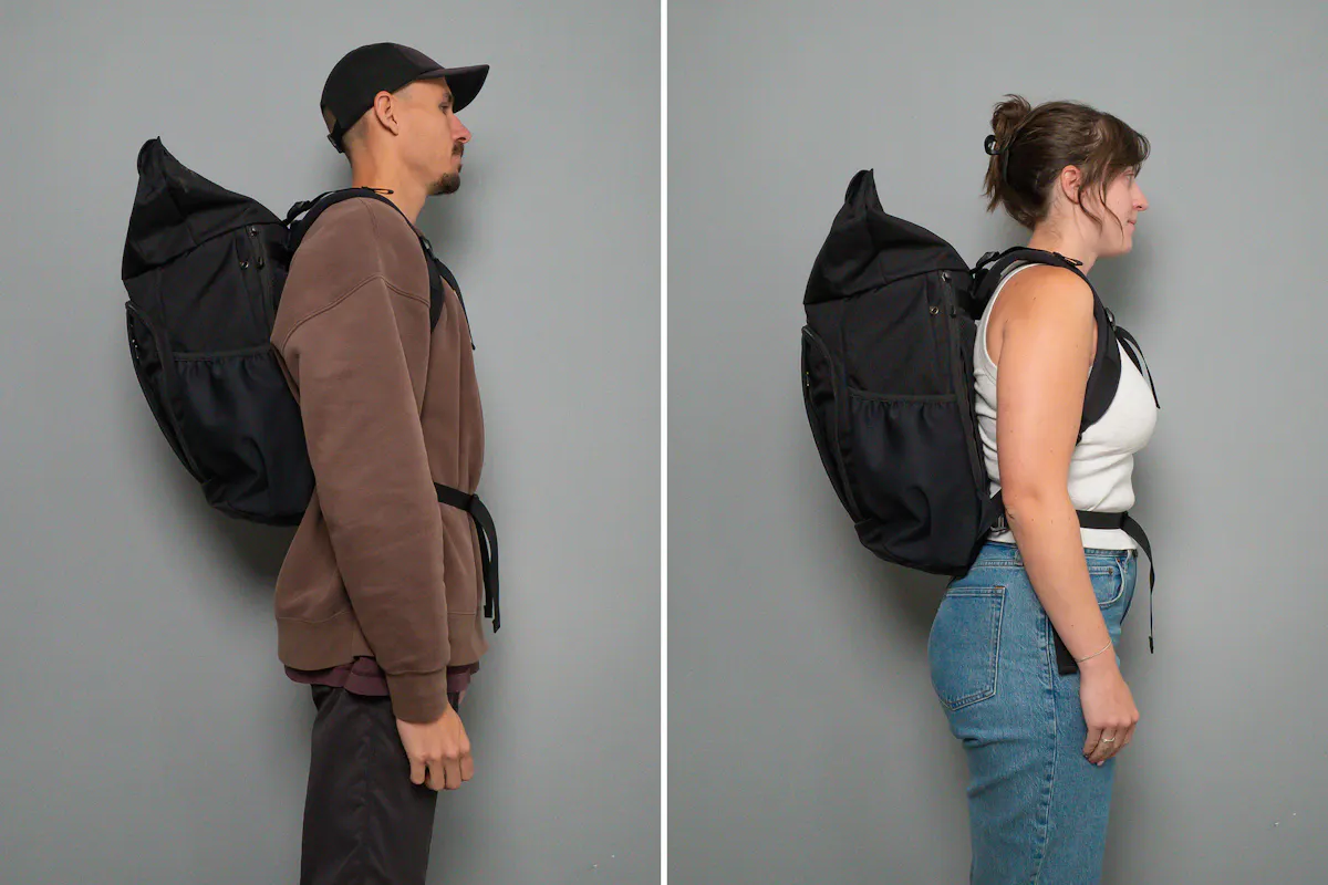 TOM BIHN Adept Roll-Top Backpack Side By Side